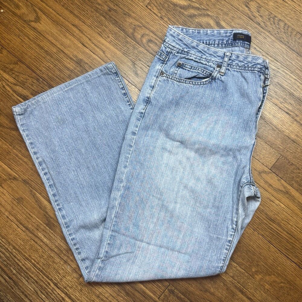 J.CREW Women’s Light Wash Blue Straight Denim Jeans, 100% Cotton Size 8